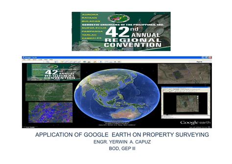 APPLICATION OF GOOGLE EARTH ON PROPERTY SURVEYING.